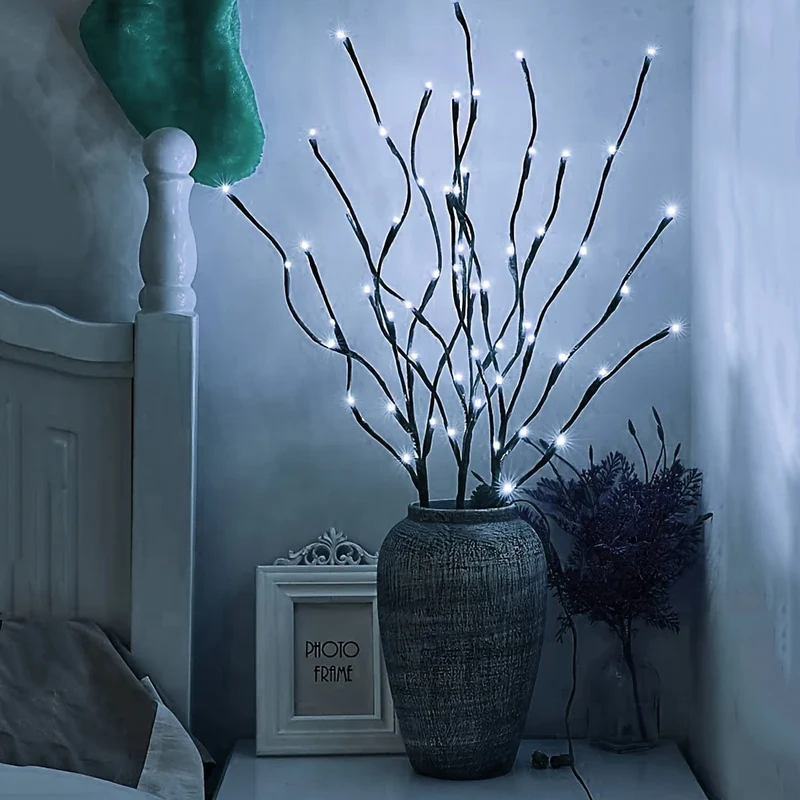 1 Stück 20 LEDs, simulierte Baumzweig-LED-Leuchten, nordisches Zimmer-Schlafzimmer-Layout, kreatives kleines Nachtlicht, dekorative Lichterkette, Geschenk für Geburtstag/Ostern/Junge/Freundinnen