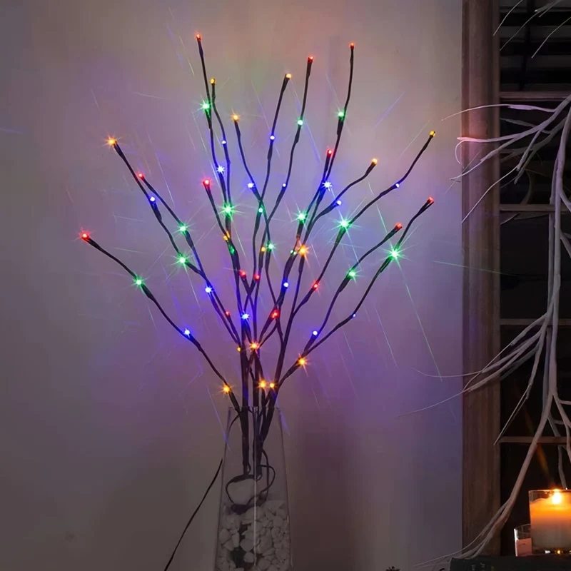 1 Stück 20 LEDs, simulierte Baumzweig-LED-Leuchten, nordisches Zimmer-Schlafzimmer-Layout, kreatives kleines Nachtlicht, dekorative Lichterkette, Geschenk für Geburtstag/Ostern/Junge/Freundinnen