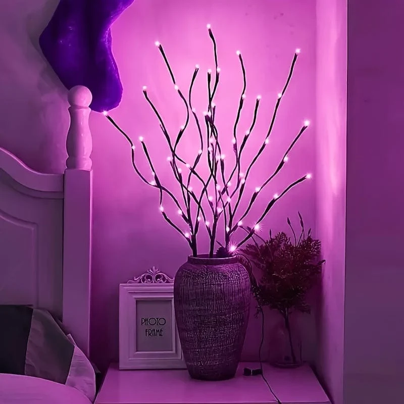 1 Stück 20 LEDs, simulierte Baumzweig-LED-Leuchten, nordisches Zimmer-Schlafzimmer-Layout, kreatives kleines Nachtlicht, dekorative Lichterkette, Geschenk für Geburtstag/Ostern/Junge/Freundinnen