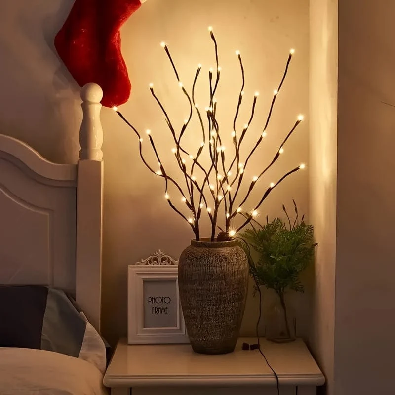1 Stück 20 LEDs, simulierte Baumzweig-LED-Leuchten, nordisches Zimmer-Schlafzimmer-Layout, kreatives kleines Nachtlicht, dekorative Lichterkette, Geschenk für Geburtstag/Ostern/Junge/Freundinnen