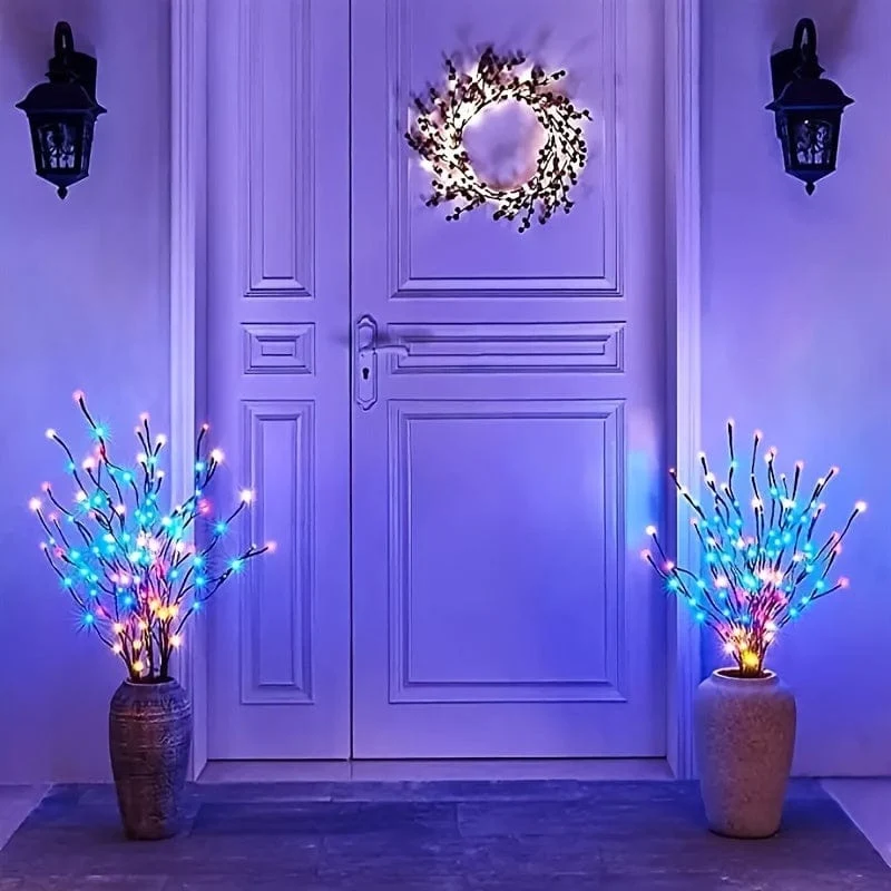 1 Stück 20 LEDs, simulierte Baumzweig-LED-Leuchten, nordisches Zimmer-Schlafzimmer-Layout, kreatives kleines Nachtlicht, dekorative Lichterkette, Geschenk für Geburtstag/Ostern/Junge/Freundinnen