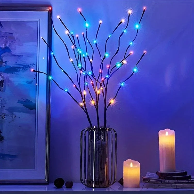 1 Stück 20 LEDs, simulierte Baumzweig-LED-Leuchten, nordisches Zimmer-Schlafzimmer-Layout, kreatives kleines Nachtlicht, dekorative Lichterkette, Geschenk für Geburtstag/Ostern/Junge/Freundinnen