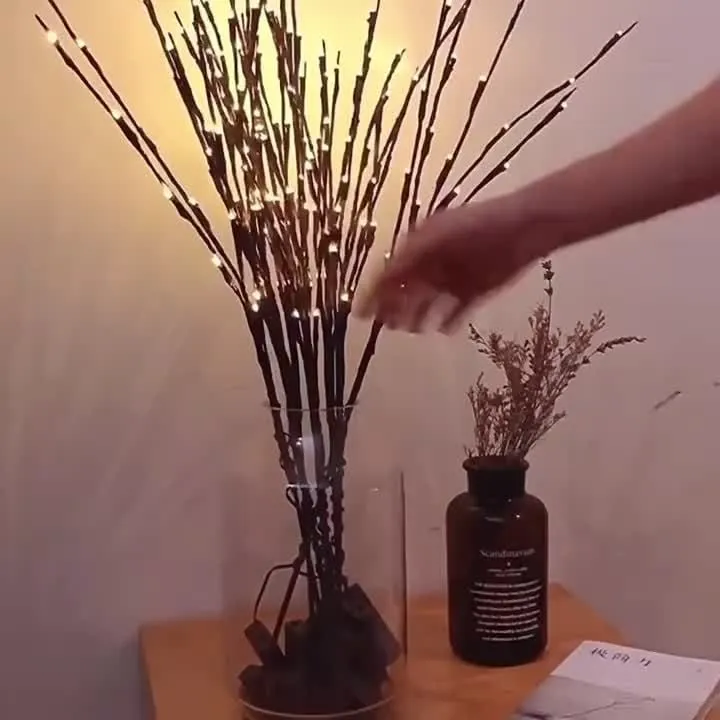 1 Stück 20 LEDs, simulierte Baumzweig-LED-Leuchten, nordisches Zimmer-Schlafzimmer-Layout, kreatives kleines Nachtlicht, dekorative Lichterkette, Geschenk für Geburtstag/Ostern/Junge/Freundinnen