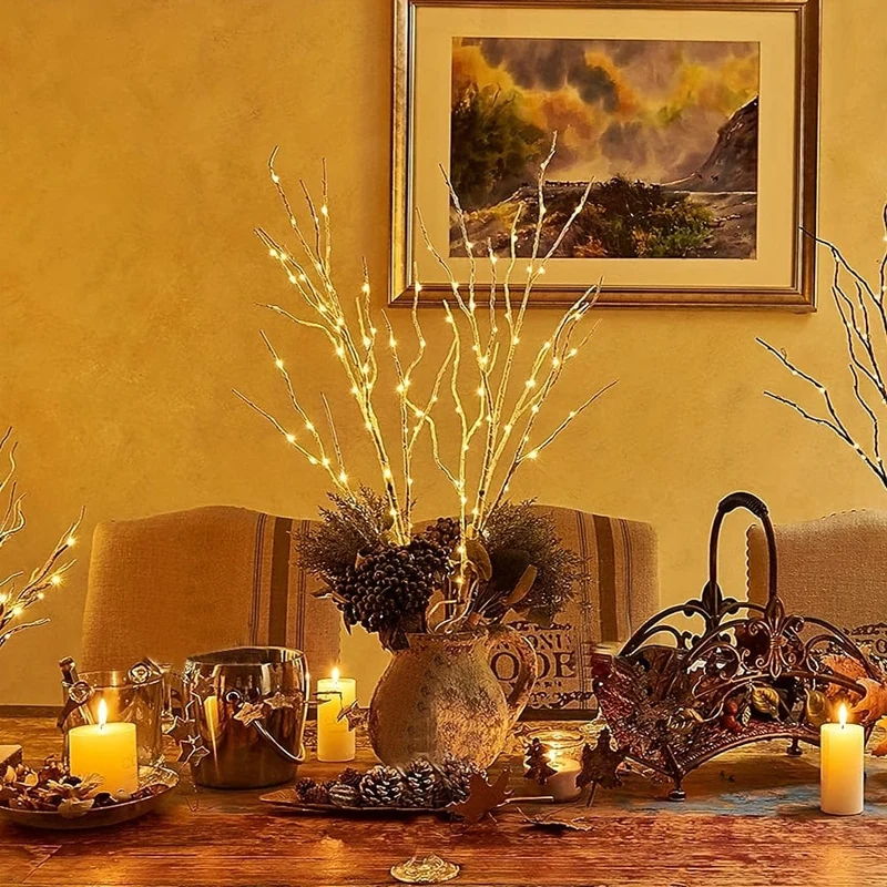 1 Stück 79.86 cm 50 LED leuchtendes weißes Birkenzweig-Dekorationslicht, simulierter künstlicher Zweig mit Batteriebetrieb, für Weihnachten im Innen- und Außenbereich, Hochzeit, Party, Heimdekoration