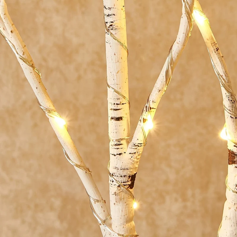 1 Stück 79.86 cm 50 LED leuchtendes weißes Birkenzweig-Dekorationslicht, simulierter künstlicher Zweig mit Batteriebetrieb, für Weihnachten im Innen- und Außenbereich, Hochzeit, Party, Heimdekoration