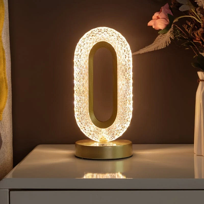 1 Stück tragbare Kristall-LED-Tischlampe, Schreibtischlampe mit 3 Helligkeitsstufen, wiederaufladbare Lampe mit 3-Farben-Touch-Steuerung, Nachtlicht, Nachttischlampe, Esszimmerlampe