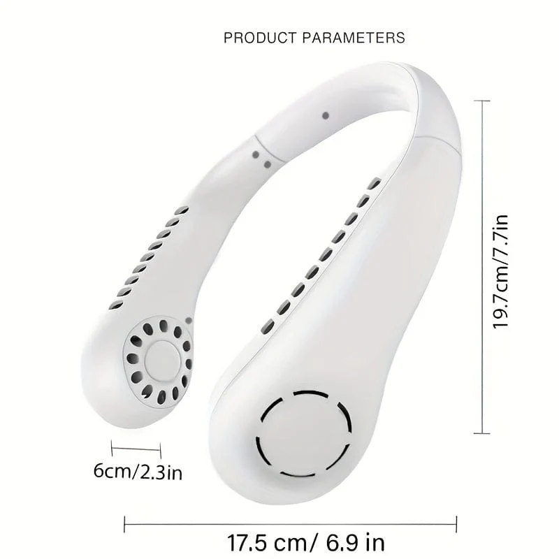 1Pc 2023 Neue Mini Neck Fan Tragbare Blattloser Hängenden Hals Wiederaufladbare Luftkühler 3 Geschwindigkeit Mini Sommer Sport Fans