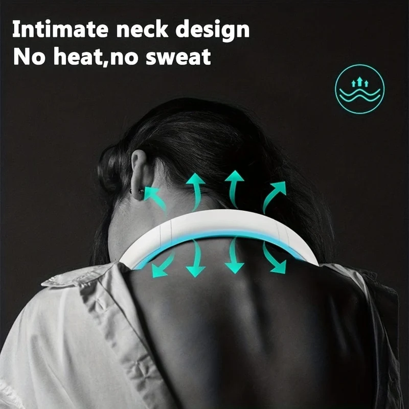 1Pc 2023 Neue Mini Neck Fan Tragbare Blattloser Hängenden Hals Wiederaufladbare Luftkühler 3 Geschwindigkeit Mini Sommer Sport Fans