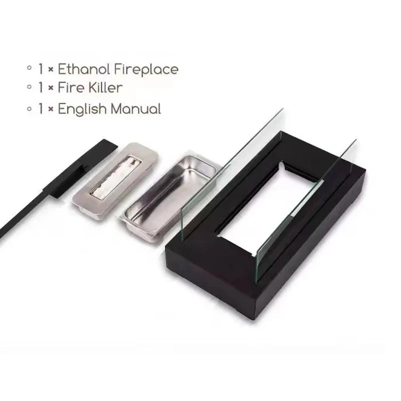 1-teiliger rechteckiger Spiritus-Tischkamin für den Innen- und Außenbereich – stilvolles Metalldesign für gemütliches Ambiente und Wärme