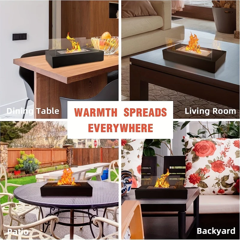 1-teiliger tragbarer Tischkamin – perfekt für den Innen- und Außenbereich, verleiht jedem Raum Wärme und Atmosphäre, ideal für Terrasse, Balkon, Wohnzimmer und Camping-Versammlungen