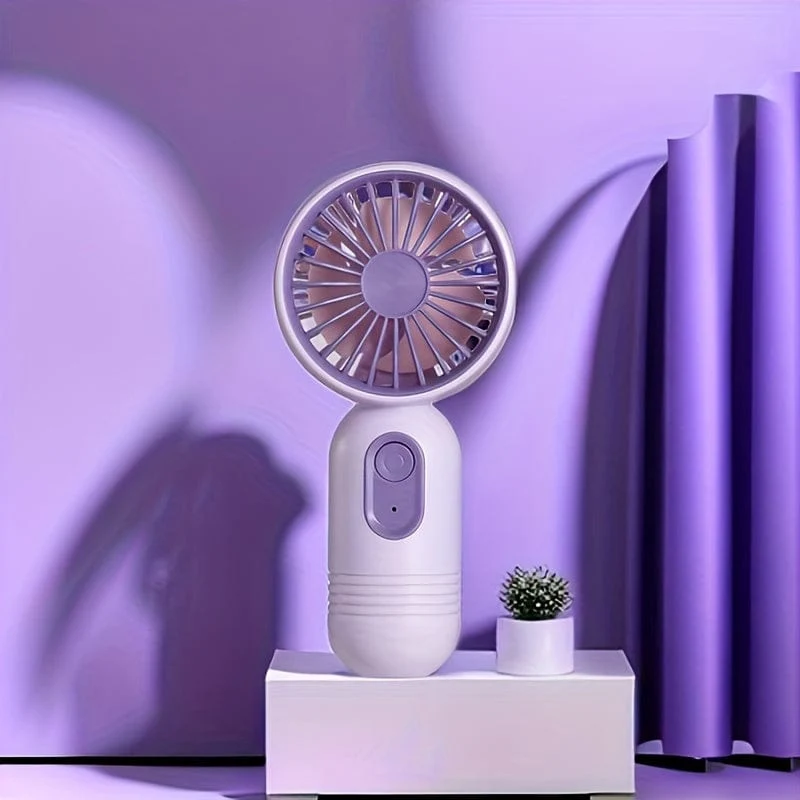 1 x tragbarer Mini-Ventilator, wiederaufladbar über USB, mit 3 Geschwindigkeiten – Handventilator für Männer und Frauen – perfekt für Büro, Outdoor, Reisen und Camping