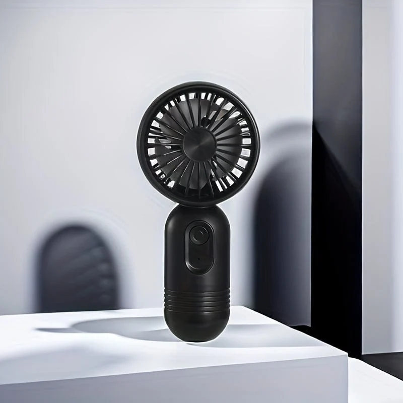 1 x tragbarer Mini-Ventilator, wiederaufladbar über USB, mit 3 Geschwindigkeiten – Handventilator für Männer und Frauen – perfekt für Büro, Outdoor, Reisen und Camping