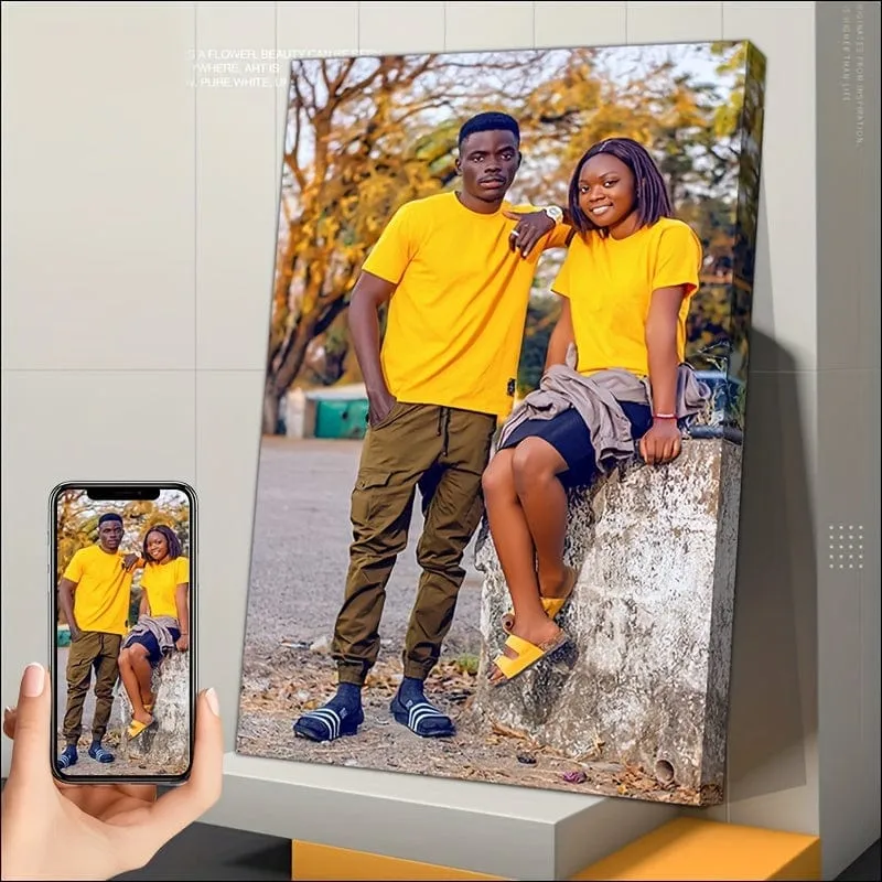 Anpassbares ungerahmtes Leinwandposter, personalisiertes Paarfoto, individuelles Familienfoto, Wandkunst, Heimdekoration, perfektes Geschenk für Freunde und Familie