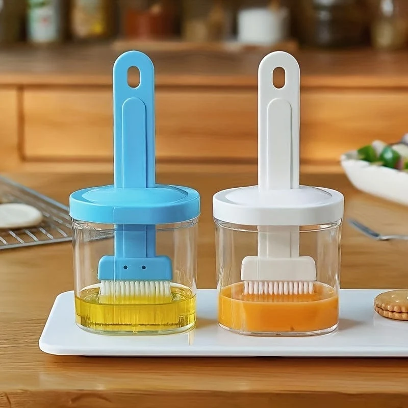 1 stück Ölpinsel Mit Flasche Haushalt Hochtemperaturbeständige Küche Pfannkuchenpinsel Ölpinsel Honigflasche Gewürzflasche Grillpinsel Ölflasche