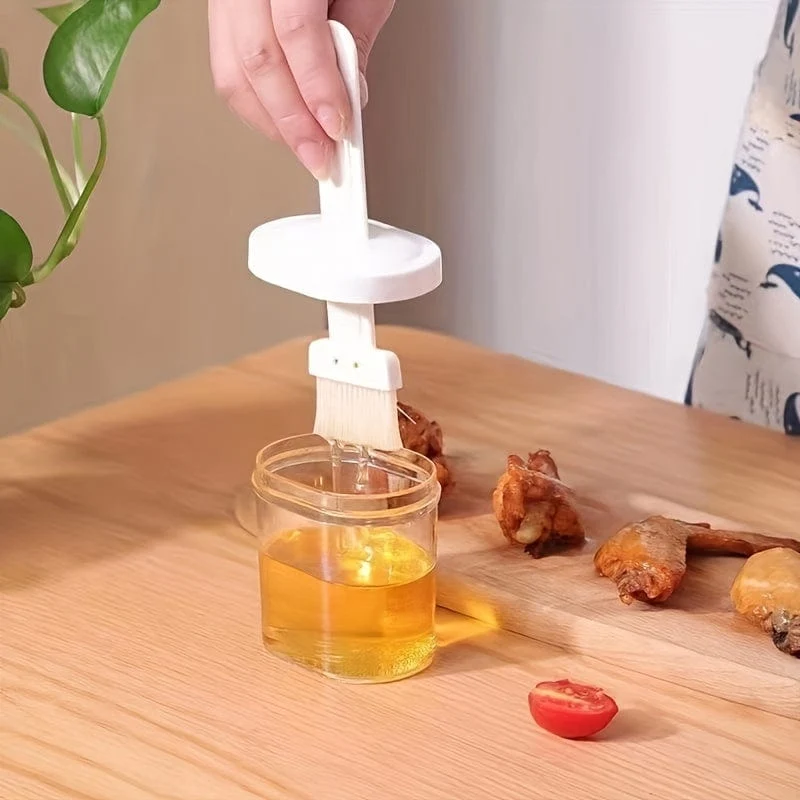 1 stück Ölpinsel Mit Flasche Haushalt Hochtemperaturbeständige Küche Pfannkuchenpinsel Ölpinsel Honigflasche Gewürzflasche Grillpinsel Ölflasche