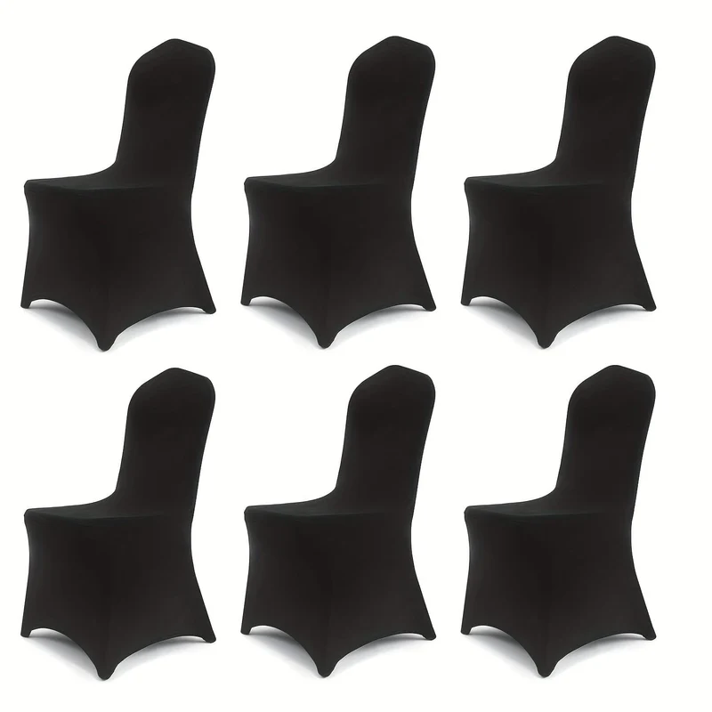 6/12 Stück Stuhlhussen aus Spandex für Restaurants und Bankette, geeignet für Wohnzimmer und Esszimmer, universeller elastischer Stuhlbezug, Stuhlschutz, geeignet für Hochzeiten, Bankette, Geburtstage und Partys (weiß, schwarz)