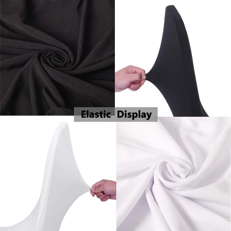 6/12 Stück Stuhlhussen aus Spandex für Restaurants und Bankette, geeignet für Wohnzimmer und Esszimmer, universeller elastischer Stuhlbezug, Stuhlschutz, geeignet für Hochzeiten, Bankette, Geburtstage und Partys (weiß, schwarz)