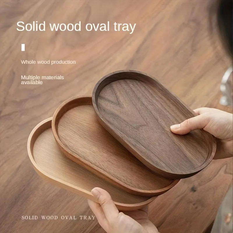 1 Stück Holztablett, Obstteller, Dessertteller aus Holz, Kaffee-Milch-Snack-Holztablett, Kuchenteller, Käseteller, Teetablett aus Holz, Brotteller, Frühstücksteller