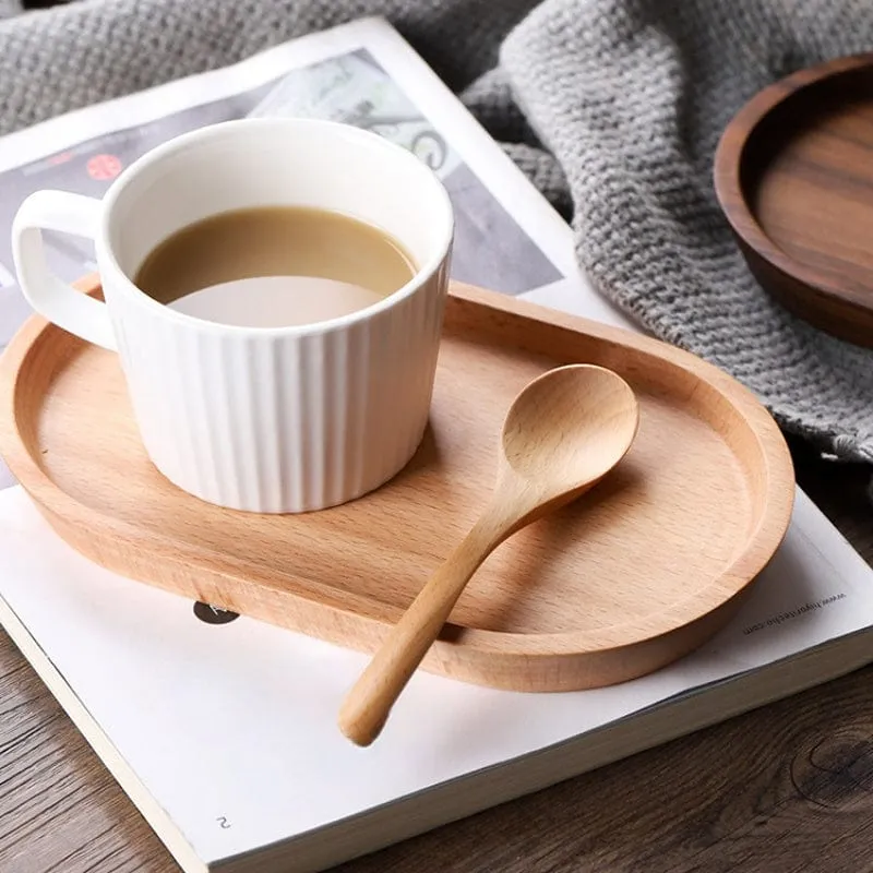 1 Stück Holztablett, Obstteller, Dessertteller aus Holz, Kaffee-Milch-Snack-Holztablett, Kuchenteller, Käseteller, Teetablett aus Holz, Brotteller, Frühstücksteller