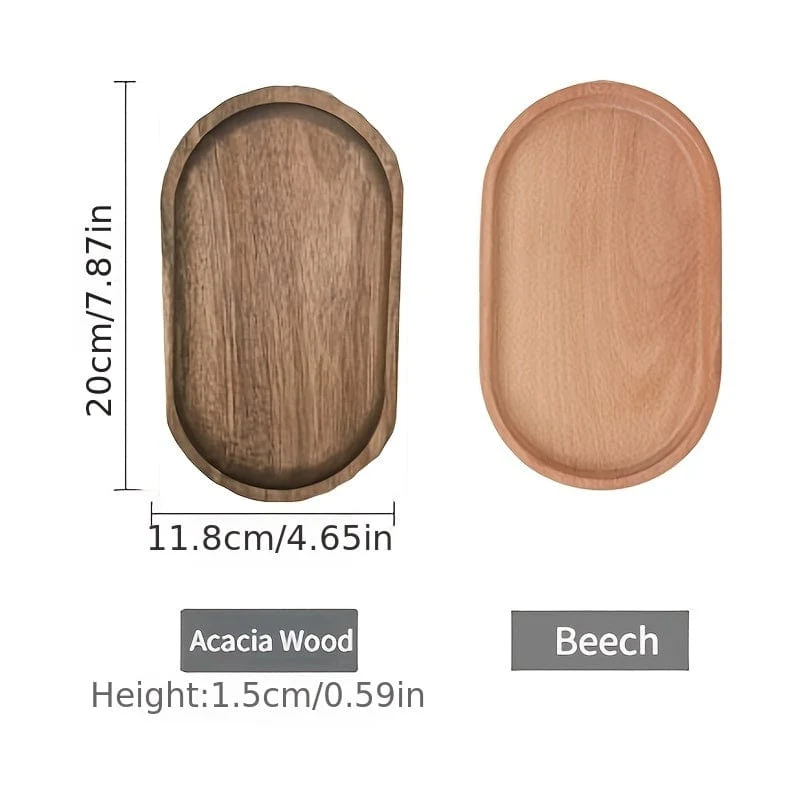 1 Stück Holztablett, Obstteller, Dessertteller aus Holz, Kaffee-Milch-Snack-Holztablett, Kuchenteller, Käseteller, Teetablett aus Holz, Brotteller, Frühstücksteller