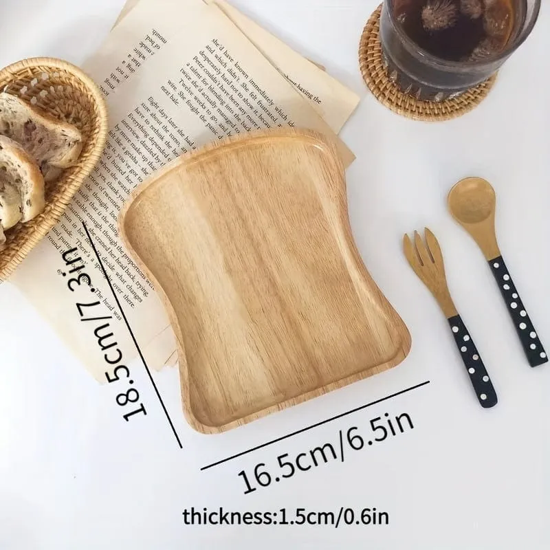 1 Stück Holztablett, Obstteller, Dessertteller aus Holz, Kaffee-Milch-Snack-Holztablett, Kuchenteller, Käseteller, Teetablett aus Holz, Brotteller, Frühstücksteller