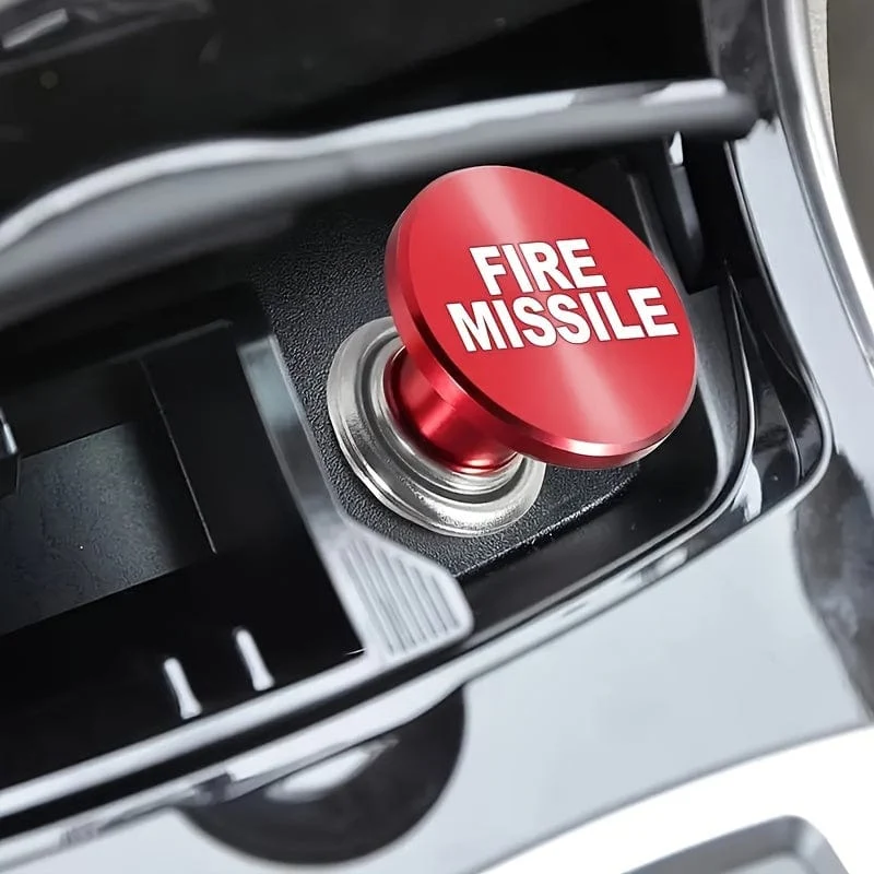 EJECT Fire Missiles Button Auto-Zigarettenanzünder, 12-Volt-Auto-Zigarettenanzünder-Ersatz, Auto-Innendekoration, passend für die meisten Fahrzeuge