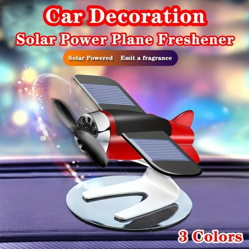 1 Stück Hochwertige Auto-Innendekoration im Solarflugzeug-Design, kreative Auto-Armaturenbrett-Dekoration, Auto-Aromatherapie-Diffusor-Ornament