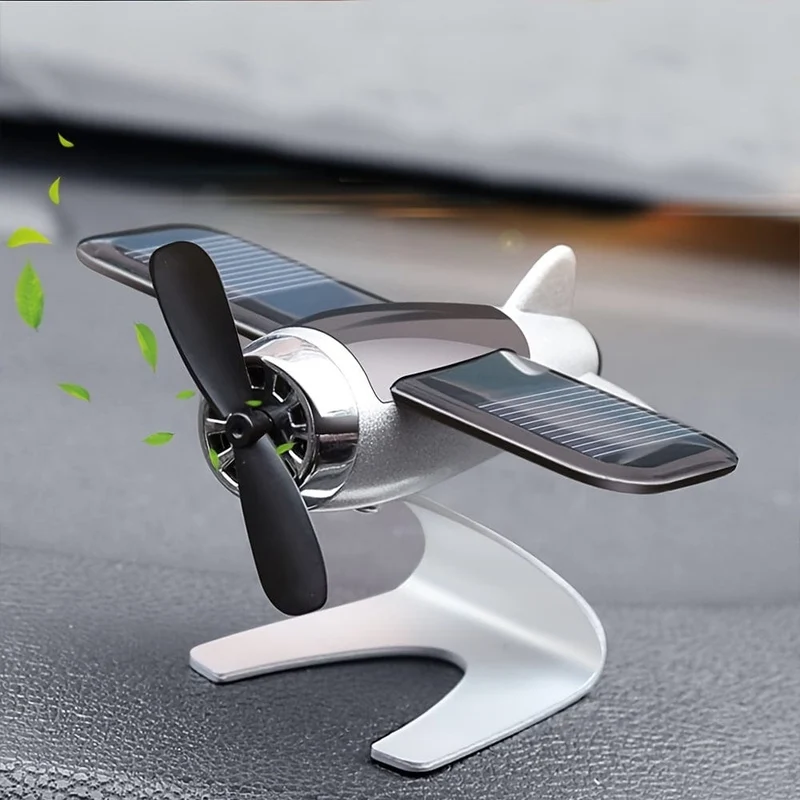 1 Stück Hochwertige Auto-Innendekoration im Solarflugzeug-Design, kreative Auto-Armaturenbrett-Dekoration, Auto-Aromatherapie-Diffusor-Ornament