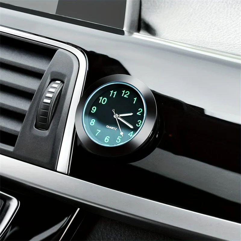 1-teilige Autouhr, hochwertige leuchtende Dekoration, Mini-Quarzuhr, nachtleuchtende Auto-Armaturenbrettuhr für die zentrale Steuerungsdekoration im High-End-Autoinnenraum