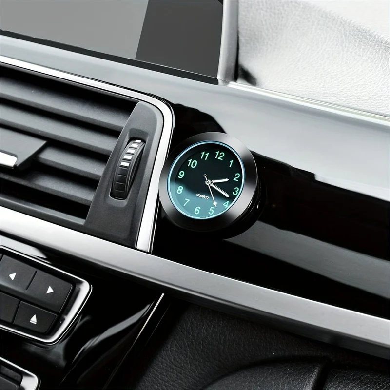 1-teilige Autouhr, hochwertige leuchtende Dekoration, Mini-Quarzuhr, nachtleuchtende Auto-Armaturenbrettuhr für die zentrale Steuerungsdekoration im High-End-Autoinnenraum