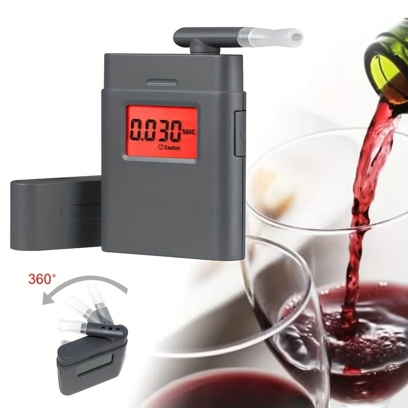 1 Stück professioneller Alkoholtester ohne Batterie, digitaler Alkoholtester, Atemanalysator-Alkoholtest, LCD-Detektor