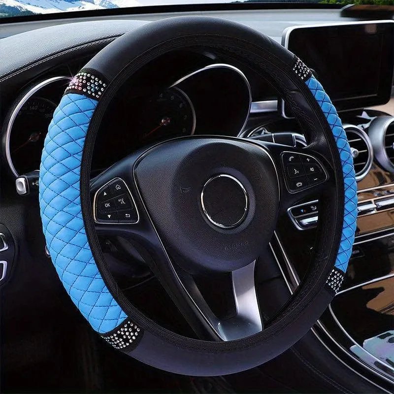 Funkeln und glänzen: Lenkradbezug mit eingelegten künstlichen Diamanten für Damen, Autozubehör
