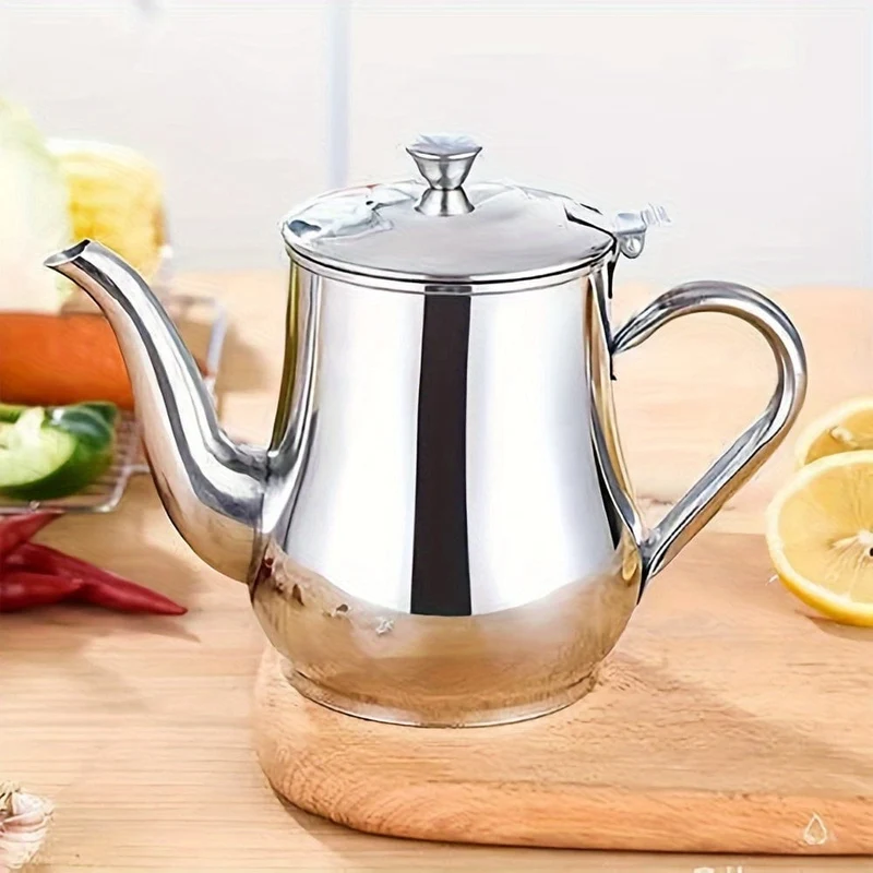 1 Stück Edelstahl-Öltopf mit Filter – separate Ölrückstände und Gewürzflasche – perfekt für die Aufbewahrung in der Küche, Trinkgeschirr (18 Unzen)