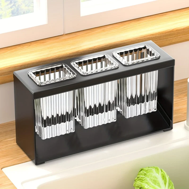 1-teiliges multifunktionales Abflussregal mit integrierter Drainage-Aufbewahrungsbox, Essstäbchenrohr für den Haushalt, Aufbewahrungsregal für Küchengeschirr, Aufbewahrungsregal für Messer, Gabel und Löffel