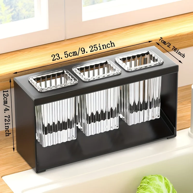 1-teiliges multifunktionales Abflussregal mit integrierter Drainage-Aufbewahrungsbox, Essstäbchenrohr für den Haushalt, Aufbewahrungsregal für Küchengeschirr, Aufbewahrungsregal für Messer, Gabel und Löffel