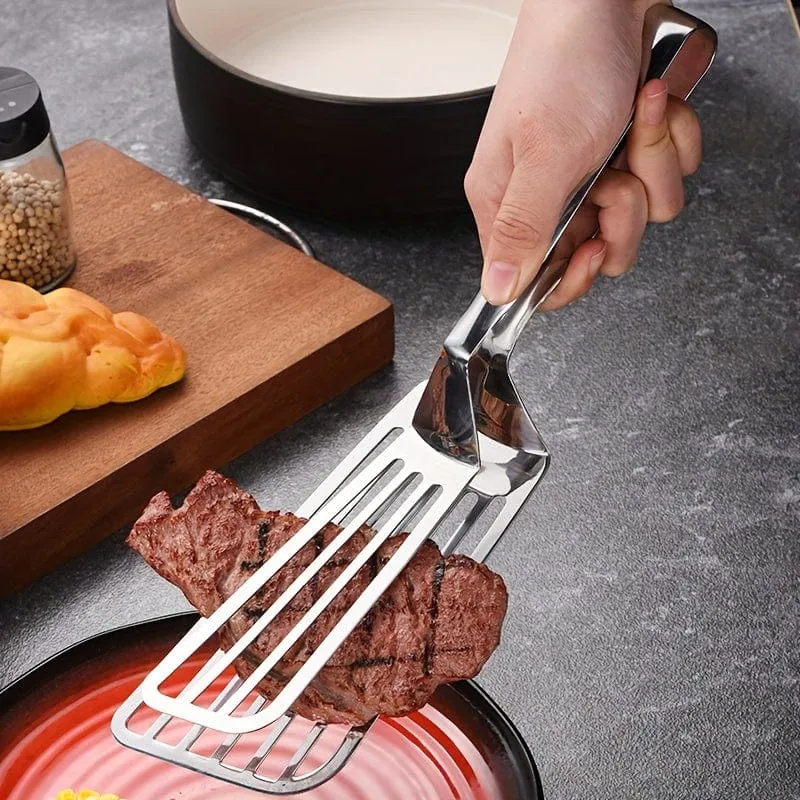 1-teilige, multifunktionale Servierzange aus Edelstahl für Buffet, Fischbraten, Brot, Steak, Salat und Dessert – Küchenutensilien für die mühelose Zubereitung und Präsentation von Speisen