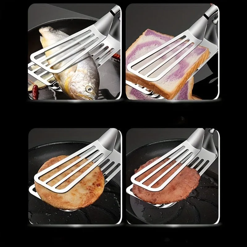 1-teilige, multifunktionale Servierzange aus Edelstahl für Buffet, Fischbraten, Brot, Steak, Salat und Dessert – Küchenutensilien für die mühelose Zubereitung und Präsentation von Speisen