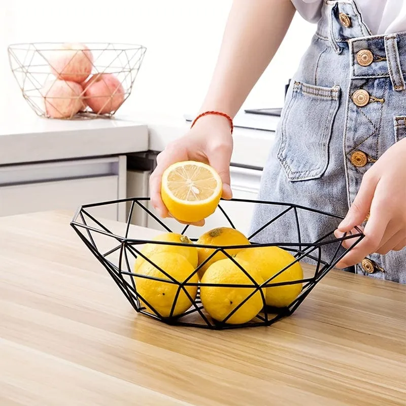 1 Stück Obstständer, Gemüse, Servierschalen, Korbhalter für Küchentheke, Tischdekoration, Arbeitsplatte, Heimdekoration, Metall-Eisendraht, modernes, stilvolles Regal für Bananen, frisches Gemüse, Orange, Buffet, Eier