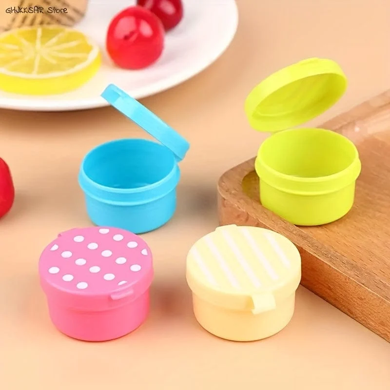 4 Stück, Mini-Sauce-Box, Mini-Ketchup-Flaschen, Gewürzflasche, tragbare Kunststoffbehälter, Flasche für Büro, Lunchbox, Picknick, Öl, Sojasauce, Honig, Salatdressing, Gewürzflasche, Küchenutensilien, Küchenzubehör