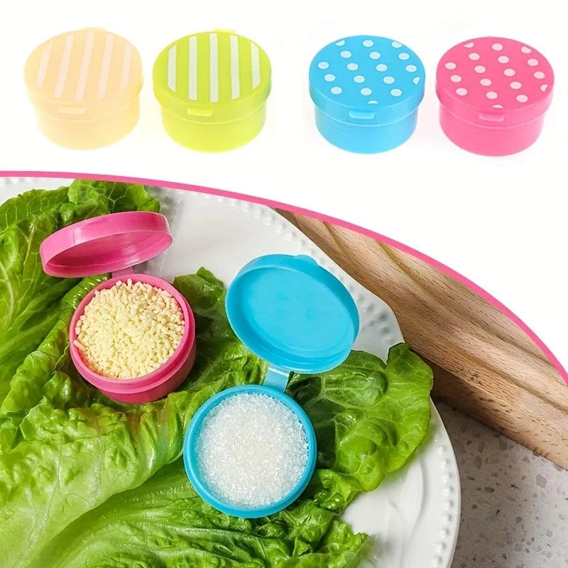 4 Stück, Mini-Sauce-Box, Mini-Ketchup-Flaschen, Gewürzflasche, tragbare Kunststoffbehälter, Flasche für Büro, Lunchbox, Picknick, Öl, Sojasauce, Honig, Salatdressing, Gewürzflasche, Küchenutensilien, Küchenzubehör