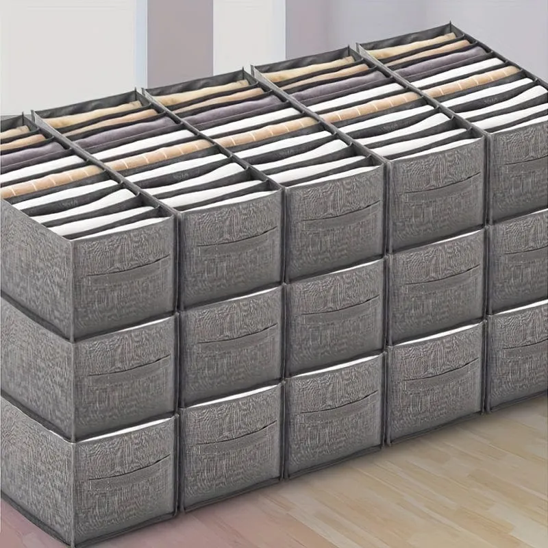 6-teiliger Hosenschubladen-Aufbewahrungskorb mit Gittern, Vlies-Aufbewahrungsbox für Kleidung, Unterwäsche, Handtücher, platzsparender Aufbewahrungsorganisator für Reisen, Zuhause, Wohnheim, Schlafzimmer, Schrank, Kleiderschrank