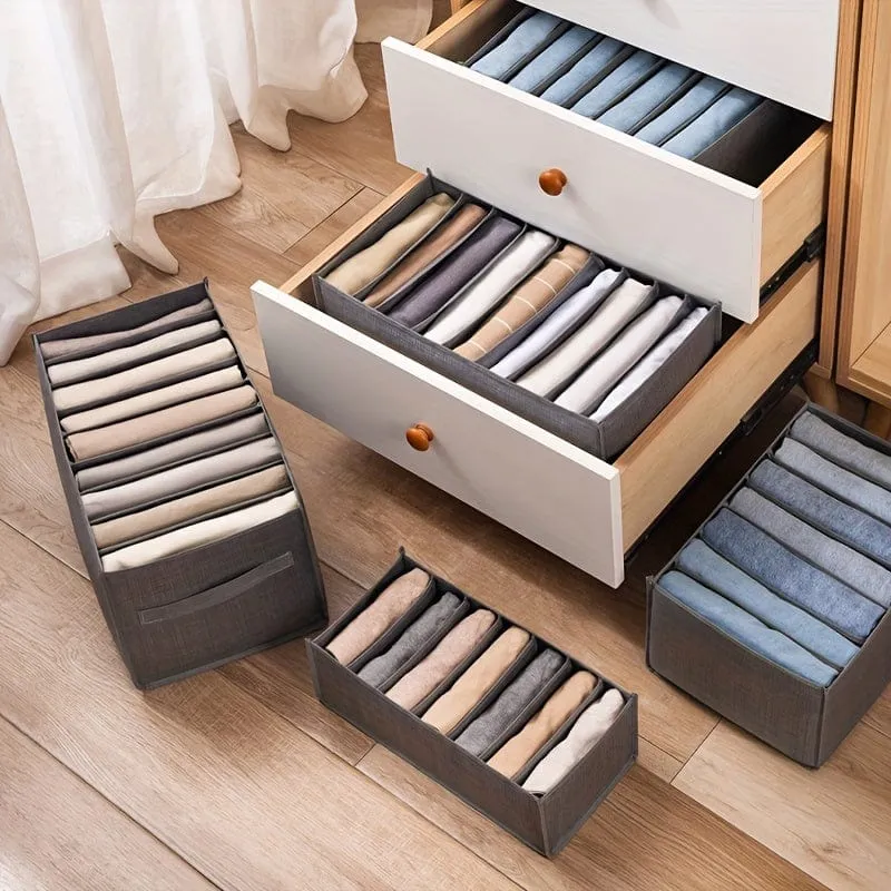 6-teiliger Hosenschubladen-Aufbewahrungskorb mit Gittern, Vlies-Aufbewahrungsbox für Kleidung, Unterwäsche, Handtücher, platzsparender Aufbewahrungsorganisator für Reisen, Zuhause, Wohnheim, Schlafzimmer, Schrank, Kleiderschrank