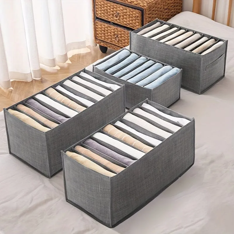 6-teiliger Hosenschubladen-Aufbewahrungskorb mit Gittern, Vlies-Aufbewahrungsbox für Kleidung, Unterwäsche, Handtücher, platzsparender Aufbewahrungsorganisator für Reisen, Zuhause, Wohnheim, Schlafzimmer, Schrank, Kleiderschrank
