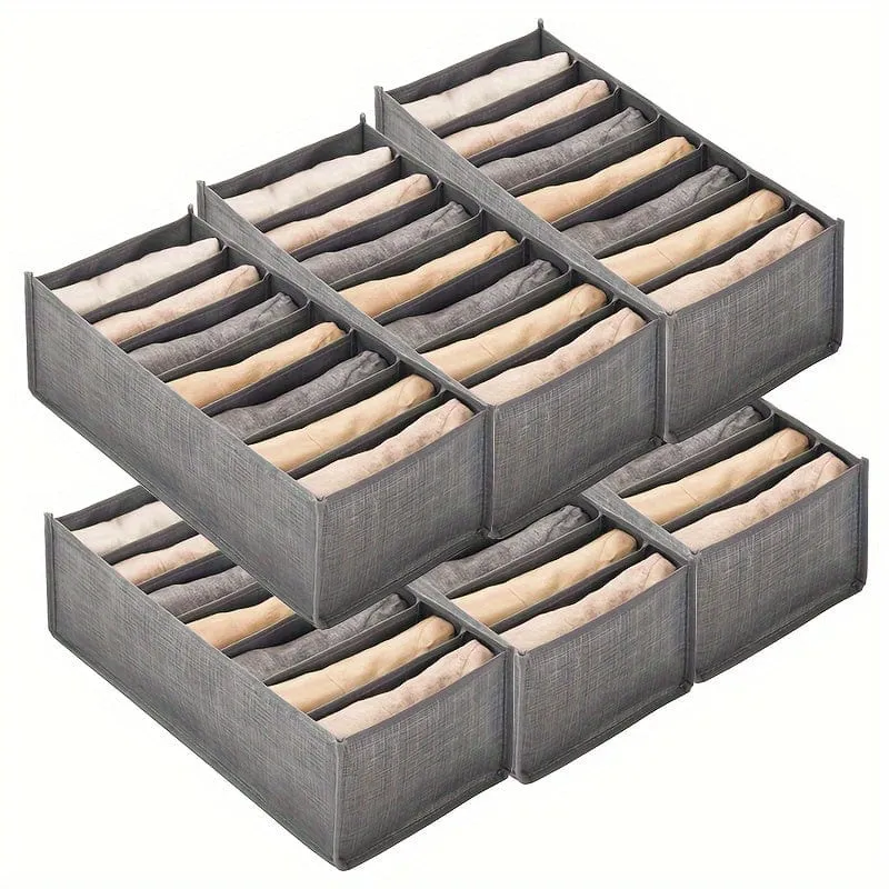 6-teiliger Hosenschubladen-Aufbewahrungskorb mit Gittern, Vlies-Aufbewahrungsbox für Kleidung, Unterwäsche, Handtücher, platzsparender Aufbewahrungsorganisator für Reisen, Zuhause, Wohnheim, Schlafzimmer, Schrank, Kleiderschrank