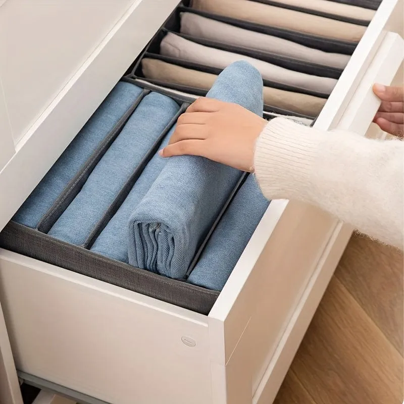6-teiliger Hosenschubladen-Aufbewahrungskorb mit Gittern, Vlies-Aufbewahrungsbox für Kleidung, Unterwäsche, Handtücher, platzsparender Aufbewahrungsorganisator für Reisen, Zuhause, Wohnheim, Schlafzimmer, Schrank, Kleiderschrank