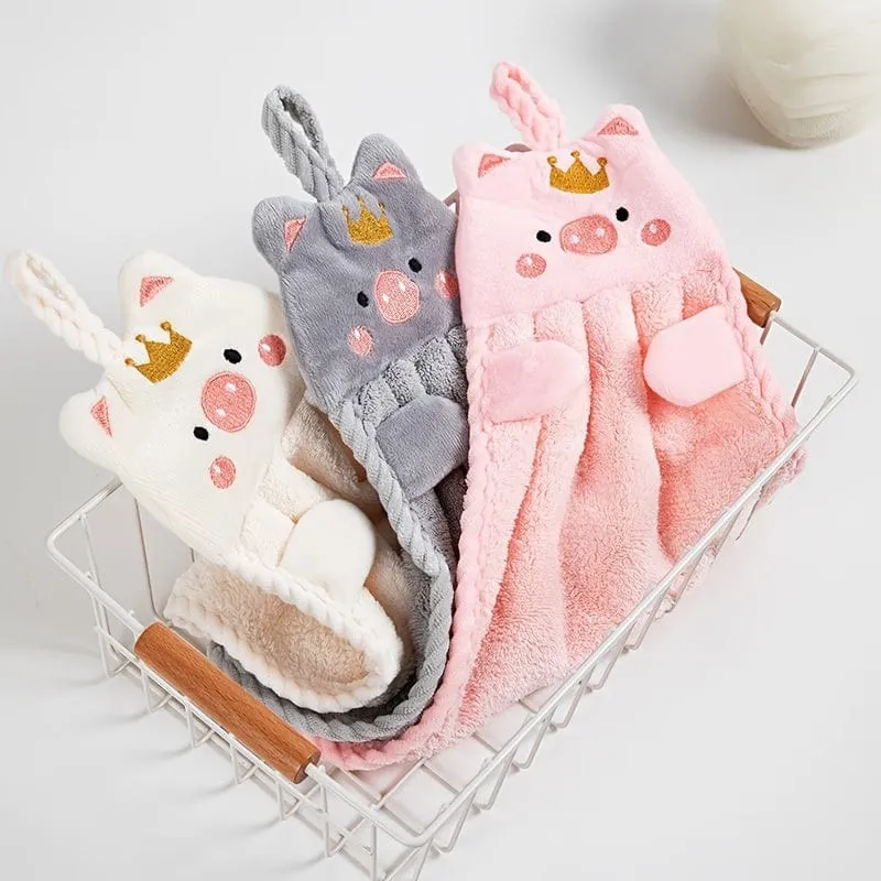 1 Stück Mikrofaser-Handtücher, kleines Schweinchen-Handtuch, Haushalt und saugfähig, Küchentuch, Lazy Rag Handtuch, Badezimmer-Accessoires