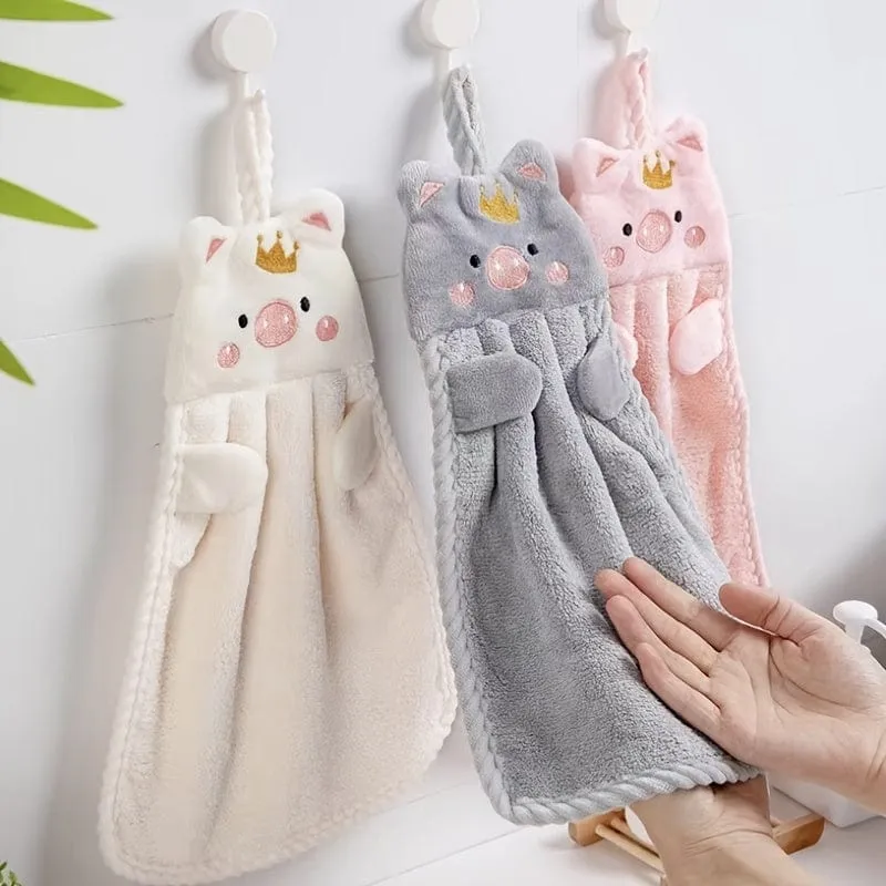 1 Stück Mikrofaser-Handtücher, kleines Schweinchen-Handtuch, Haushalt und saugfähig, Küchentuch, Lazy Rag Handtuch, Badezimmer-Accessoires