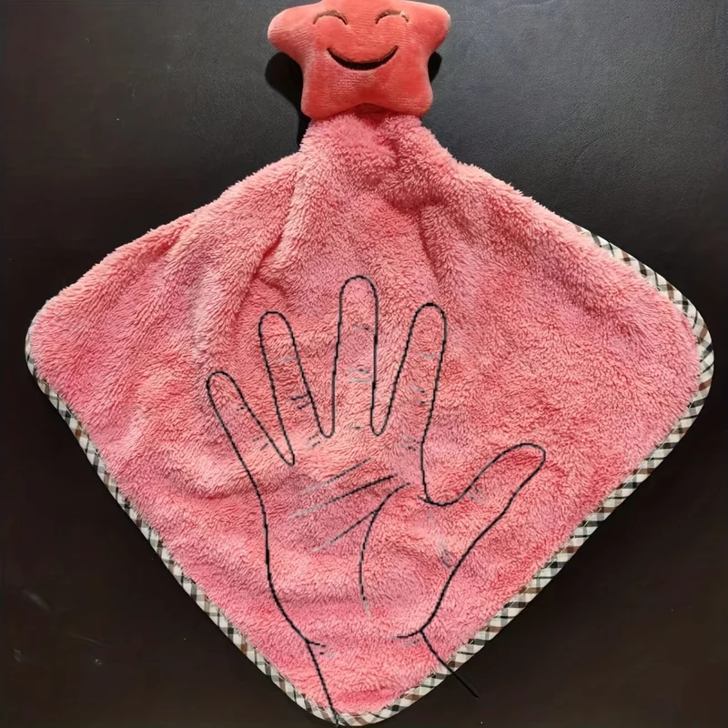 1 Stück weiches und saugfähiges Korallenvlies-Handtuch mit Umhängeband – perfekt für Badezimmer und Küche
