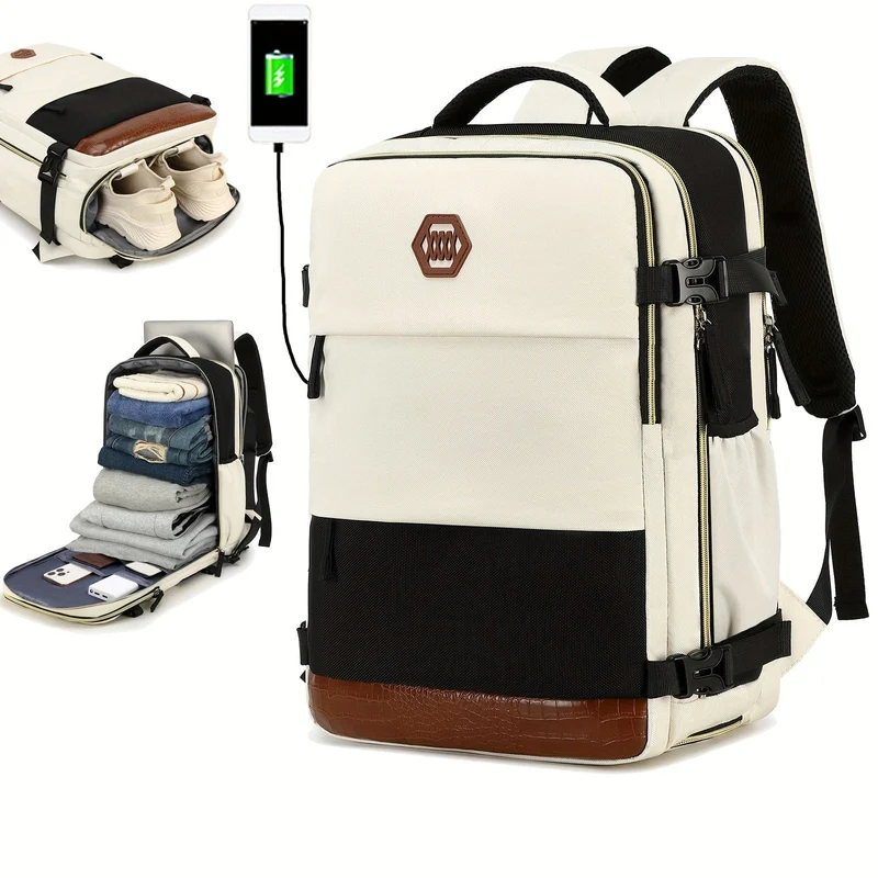 Reiserucksack für Herren, wasserdichter Computer-Rucksack, mit Schuhfach, Computer-Handgepäck-Rucksack