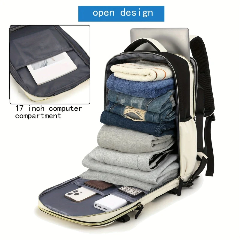 Reiserucksack für Herren, wasserdichter Computer-Rucksack, mit Schuhfach, Computer-Handgepäck-Rucksack